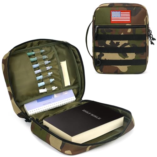 ATRIPACK Tactical Bible Cover For MenLarge Bible Case With Shoulder StrapWaterResistant Book cover With HandleMultiFunctional Carrying Bible Holder Bag For ChurchStudySpiritual - Image 1