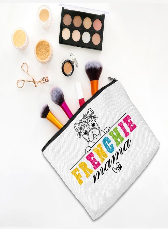 CQM French Bulldog Gifts for Women Makeup Bag, Frenchie Mom Cosmetic Bags, Themed Travel Accessories Bag Gifts for Dog Owner, Ideal Travel Christmas Birthdays Gifts for Dog Lovers Women Sisters Friends - Image 3