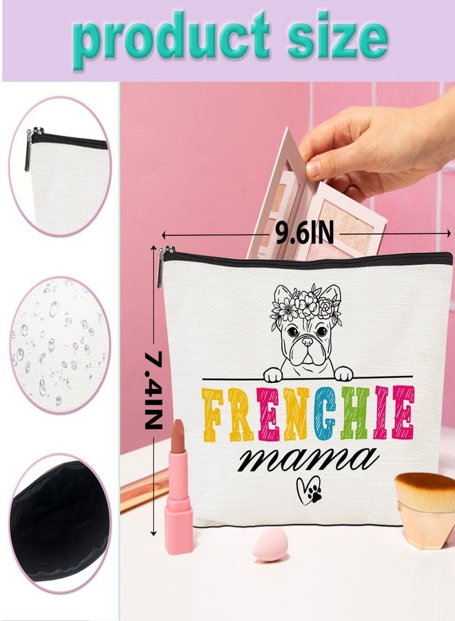CQM French Bulldog Gifts for Women Makeup Bag, Frenchie Mom Cosmetic Bags, Themed Travel Accessories Bag Gifts for Dog Owner, Ideal Travel Christmas Birthdays Gifts for Dog Lovers Women Sisters Friends - Image 4