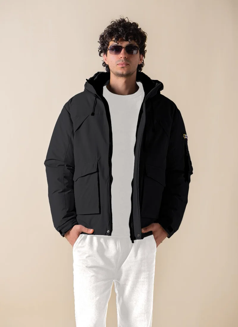 SHAPES DETAILED TECHNICAL PUFFER JACKET
