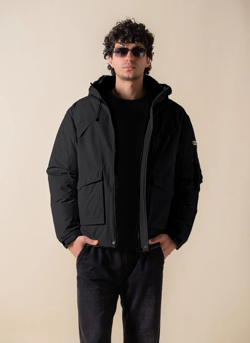 SHAPES DETAILED TECHNICAL PUFFER JACKET