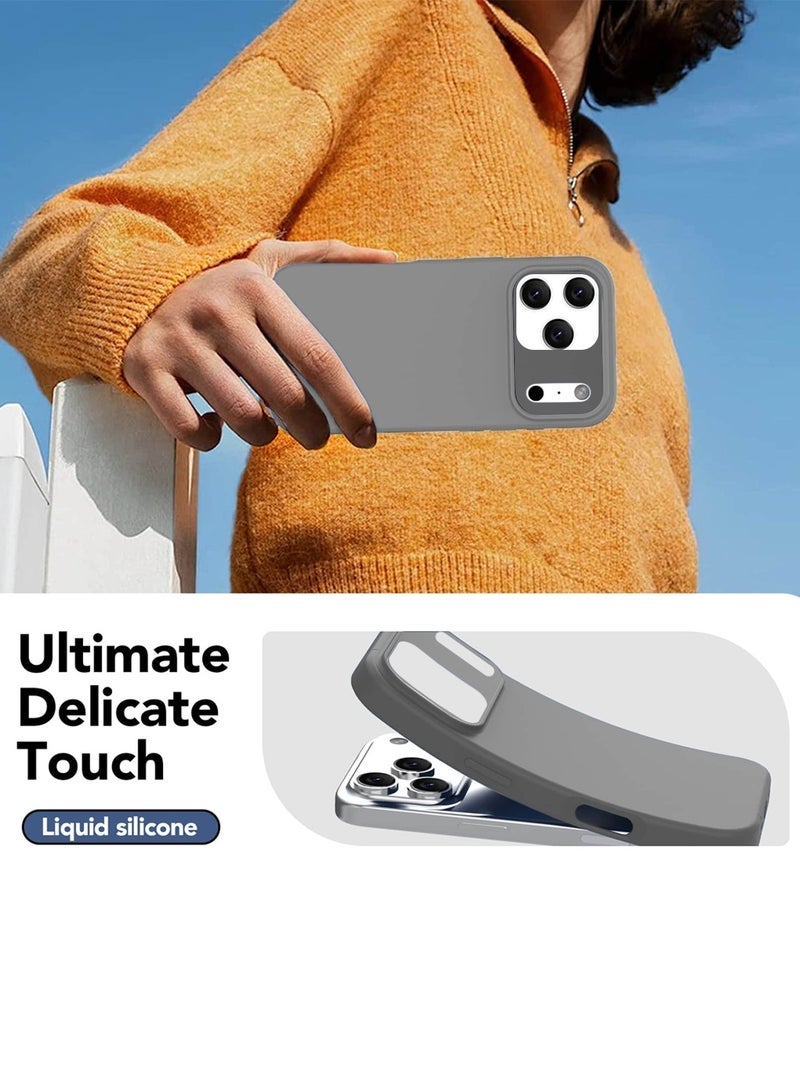 راكسوم غطاء حماية من السيليكون السائل الناعم لهاتف Apple iPhone 17 Pro 5G (2025) - غطاء حماية نحيف مقاوم للصدمات مع بطانة من الألياف الدقيقة المضادة للخدش ولمسة نهائية ناعمة غير لامعة - رمادي (MCRPSN) - Image 2