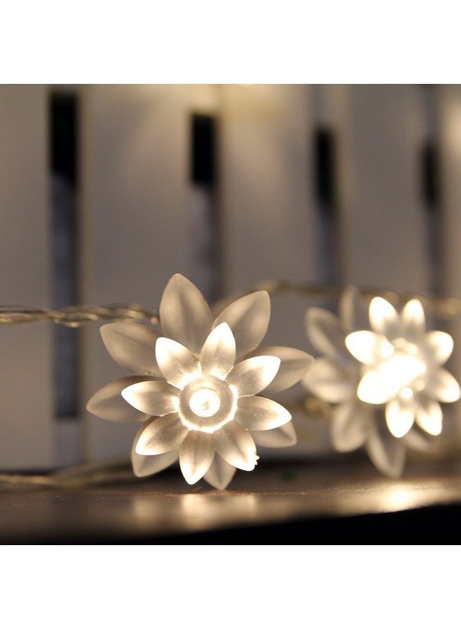 One94Store Double Silicone Flower String Light 14 LED 3 Meter Lotus Fairy Light for Home Decoration, Indoor Outdoor Decoration Waterproof Flower Light for Diwali, Christmas (Warm White, Plug-in) - Image 2