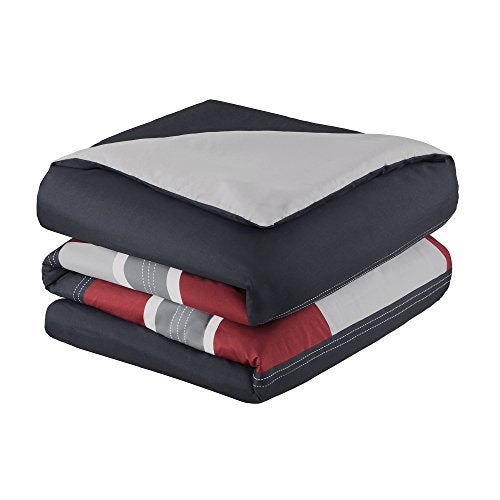 Comfort Spaces Casual Comforter Set Sporty Design, Vibrant Color, Active Lifestyle Boys Bedroom Décor, All Season Soft Microfiber Bedding Set, Decorative Pillow, Sham Black/Red Twin/Twin XL 3 Piece - Image 4