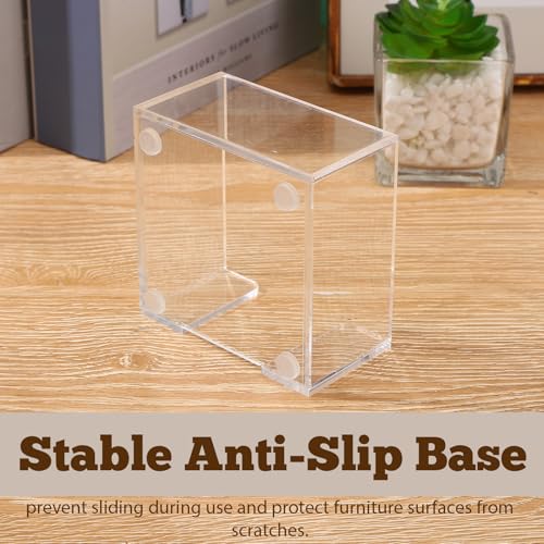 Uaimvie Acrylic Sticky Note Holder, 3x3 Crystal Clear Notepad Holder with Anti-Slip Base Sticky Note Dispenser for Office Desk, Home Organizer - Image 4