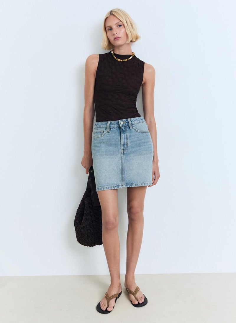 MANGO Denim Short Skirt  - Image 5