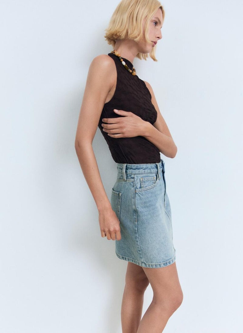 MANGO Denim Short Skirt  - Image 3