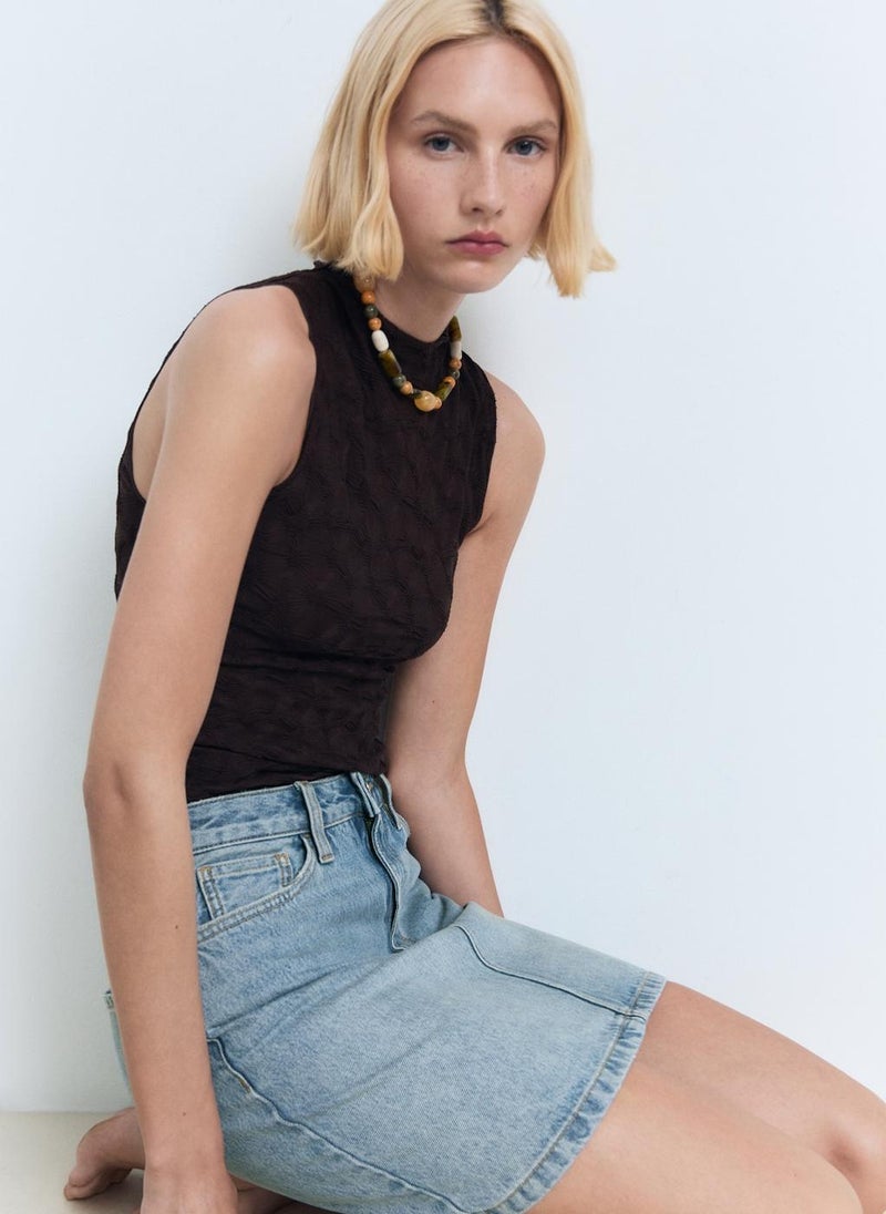 MANGO Denim Short Skirt  - Image 4