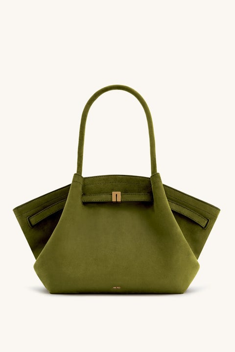 حقيبة يد متوسطة الحجم من الجلد الصناعي باللون الزيتوني الداكن من Hana