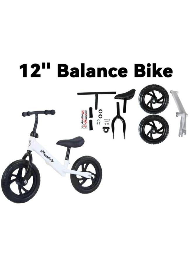 12inch Children‘s Balance-Bikes Kids Balance Bike No Pedal Bicycle Beginner Toddler Bike Steel Frame and Air-Free Tires for 2-5years Old - Image 5