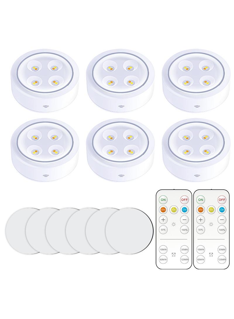 LED wireless cabinet, kitchen floor lighting, battery powered remote control, small night light, ambient light, 6pcs - Image 1