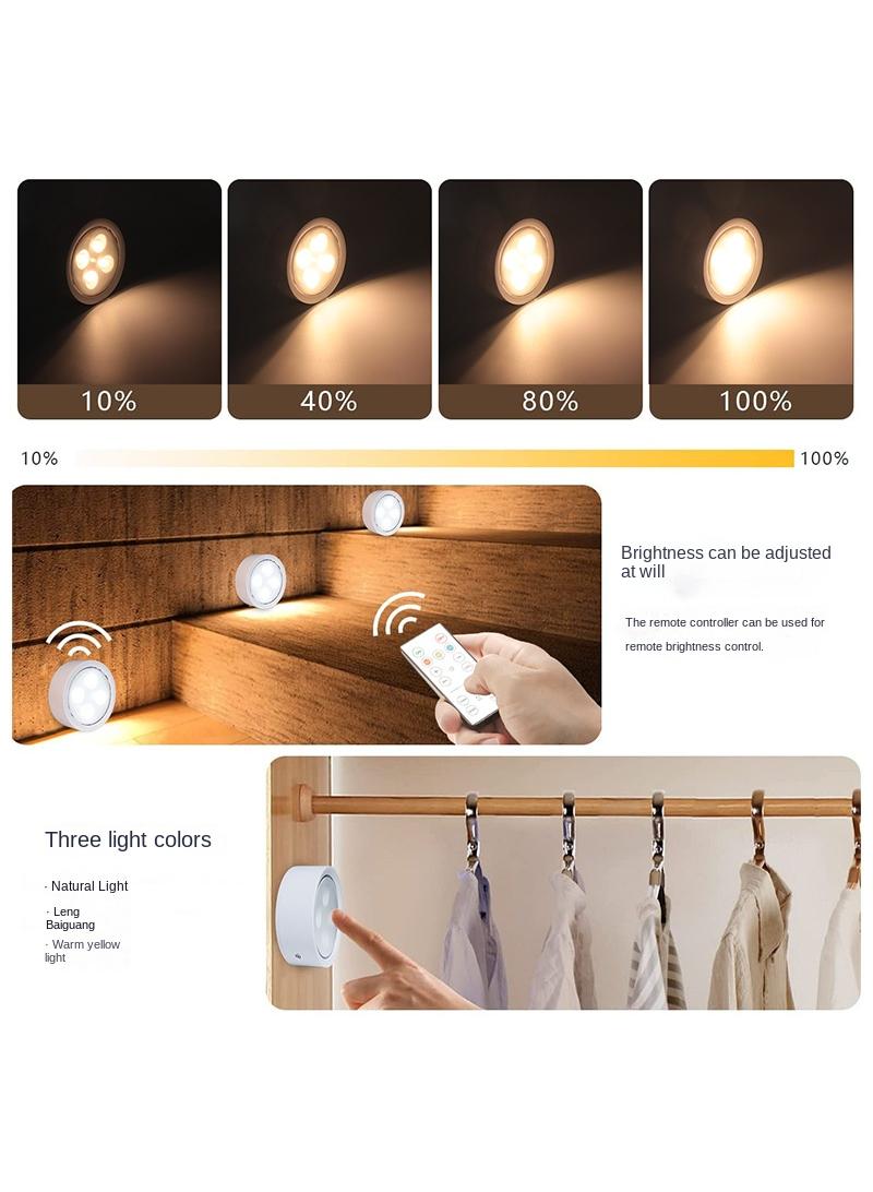 LED wireless cabinet, kitchen floor lighting, battery powered remote control, small night light, ambient light, 6pcs - Image 3