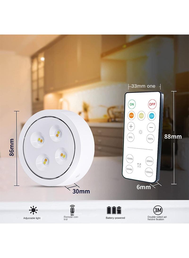 LED wireless cabinet, kitchen floor lighting, battery powered remote control, small night light, ambient light, 6pcs - Image 4