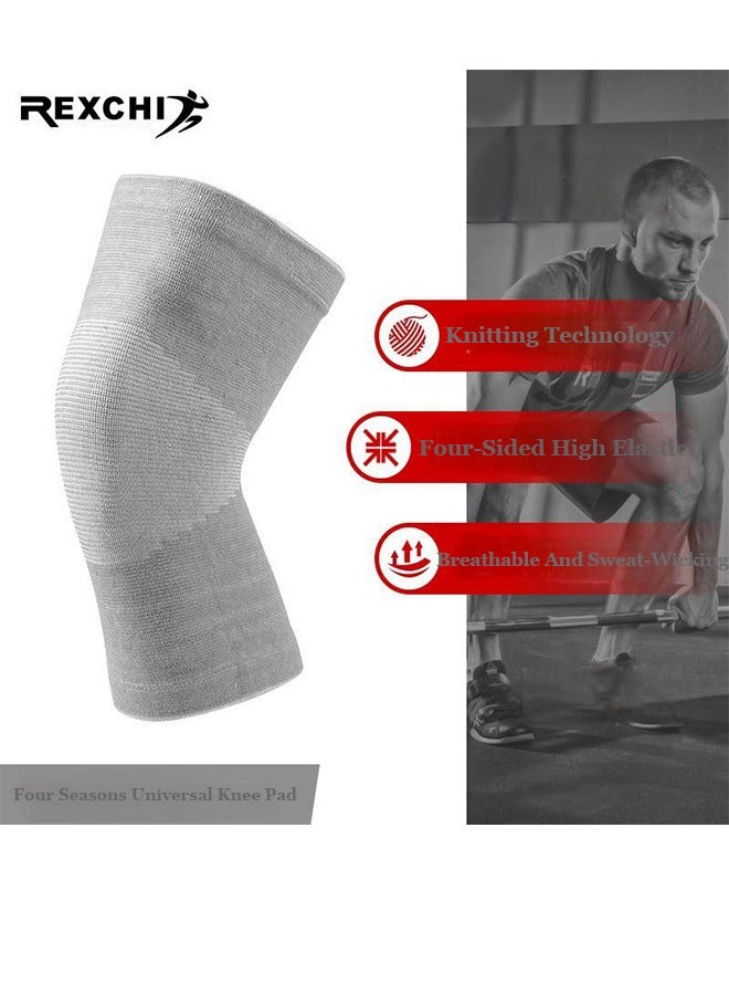 REXCHI Sports Knee Brace, Knitted Breathable Knee Sleeve Knee Compression Sleeve - Sports Knitted Knee Brace For Men And Women, Arthritis Pain, Running, Exercise, Sports, Swelling, Meniscus Tear Relief (Gray) - Image 1