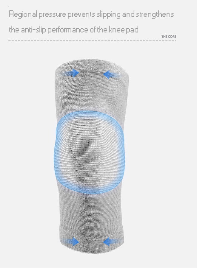 REXCHI Sports Knee Brace, Knitted Breathable Knee Sleeve Knee Compression Sleeve - Sports Knitted Knee Brace For Men And Women, Arthritis Pain, Running, Exercise, Sports, Swelling, Meniscus Tear Relief (Gray) - Image 4