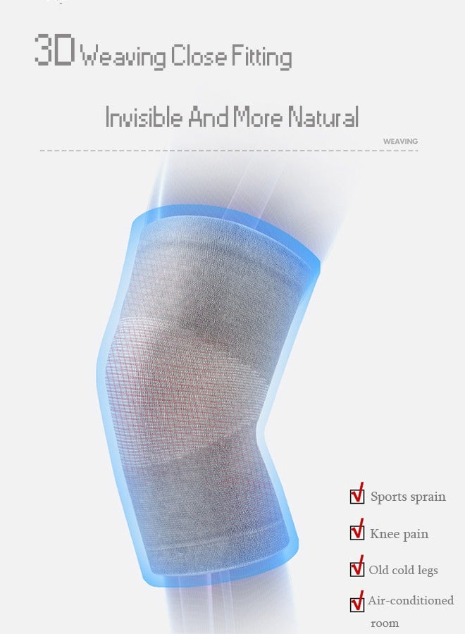 REXCHI Sports Knee Brace, Knitted Breathable Knee Sleeve Knee Compression Sleeve - Sports Knitted Knee Brace For Men And Women, Arthritis Pain, Running, Exercise, Sports, Swelling, Meniscus Tear Relief (Gray) - Image 2