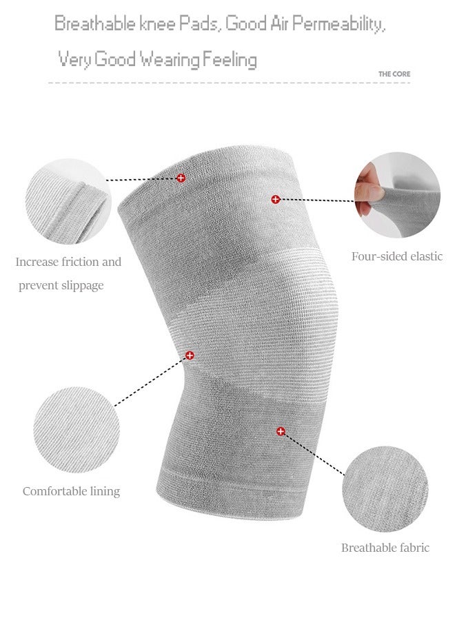 REXCHI Sports Knee Brace, Knitted Breathable Knee Sleeve Knee Compression Sleeve - Sports Knitted Knee Brace For Men And Women, Arthritis Pain, Running, Exercise, Sports, Swelling, Meniscus Tear Relief (Gray) - Image 5