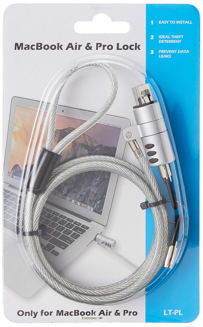 CTA Digital USB Cable Lock – CTA USB 3.0 Galvanized Steel Security Cable Lock for MacBook Air and MacBook Pro with USB Type A Port – Master Key Compatible, Secure Lock-and-Key System (LT-PL) - Image 2