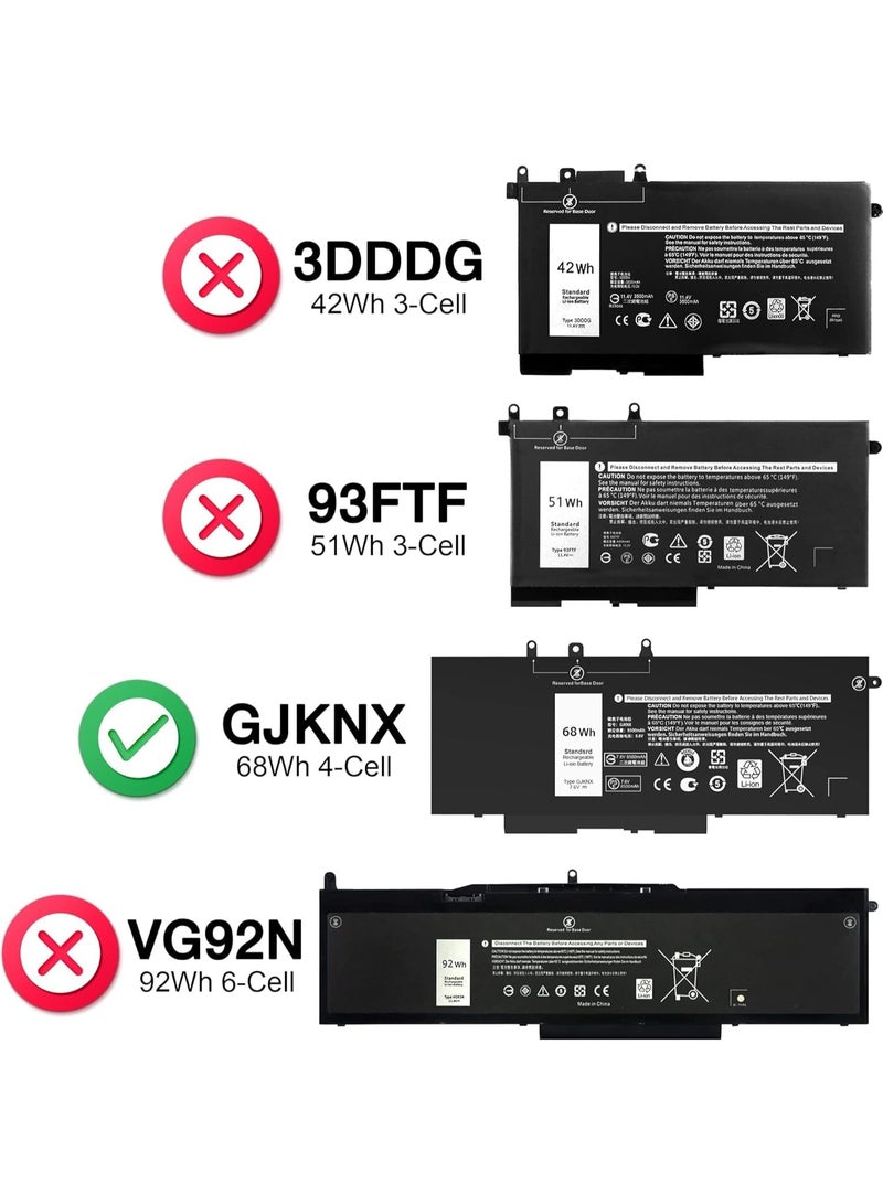New replacement  GJKNX Battery Compatible with Dell Latitude 5480 5580 5280 5288 5488 5491 5495 E5480 E5580 E5490 E5590 Precision 15 3520 3530 Series GD1JP DY9NT 5YHR4 451 BBZG - Image 3