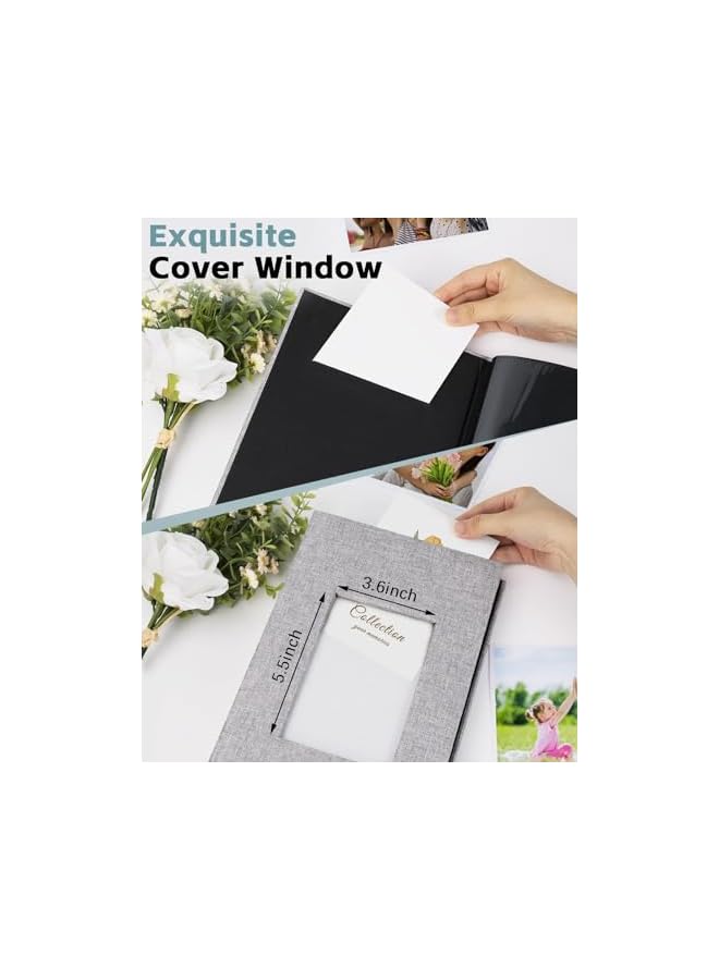 The Bros ألبوم صور من الكتان 4x6 300 صورة غلاف قماشي كتب صور ألبومات زفاف مدرسة عائلة ذكرى عيد ميلاد طفل ذاكرة خطوبة ألبومات سفر (رمادي، 300 جيب) - Image 3