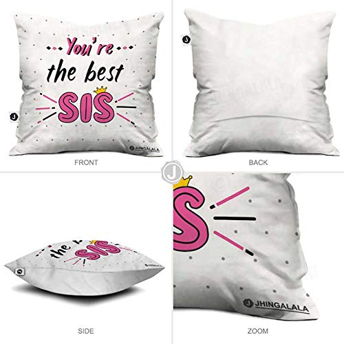 Jhingalala Jhingalala Youre The Best Sis Printed Cushion Mug Key Chain Greeting Card Combo Gift Pack Rakshabandhan Gifts for Sister Gift for Sister on her Birthday Special Birthday Gift for Sister - Image 3