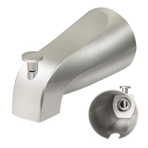 Coolfell 5 14 Inch Bathroom Brushed Nickel Tub Spout with Diverter for 12 IPS Inside Thread Bathtub Faucet for Wall Front Mount Bath Tub Faucet Compatible with Westbrass E531D1F62 - Image 1