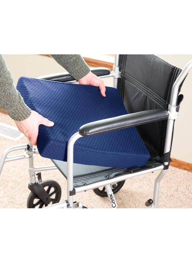careX Memory Foam Seat Cushion - Office Chair Cushion And Wheelchair Cushion - Comfortable Chair Pad, 18" X 16" X 3"  - Image 1