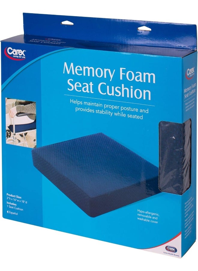 careX Memory Foam Seat Cushion - Office Chair Cushion And Wheelchair Cushion - Comfortable Chair Pad, 18" X 16" X 3"  - Image 3