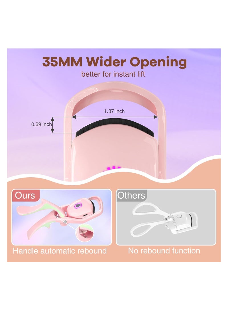 KASTWAVE Heated Eyelash Curlers, Handheld Electric Eyelash Curler Rechargeable, Eyelash Curler Lash Curler Heat Quickly Curling Eyelashes, 3 Heating Modes, Long-Lasting Curls, Pink - Image 4