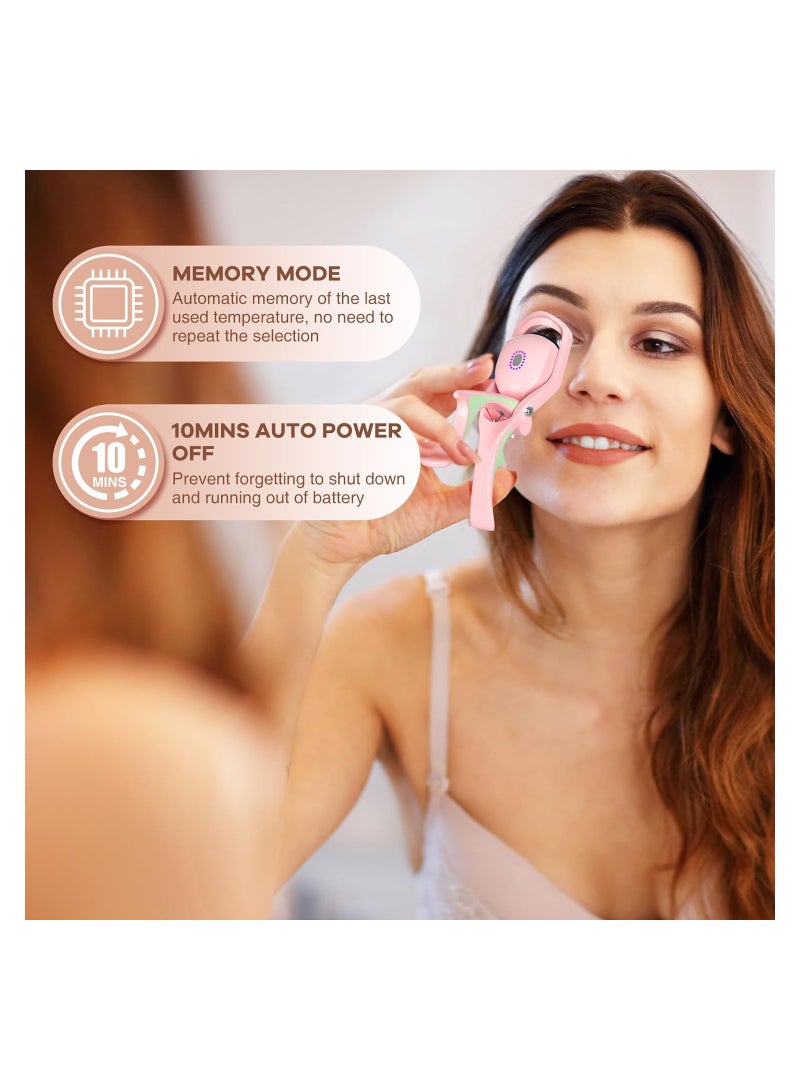 KASTWAVE Heated Eyelash Curlers, Handheld Electric Eyelash Curler Rechargeable, Eyelash Curler Lash Curler Heat Quickly Curling Eyelashes, 3 Heating Modes, Long-Lasting Curls, Pink - Image 5