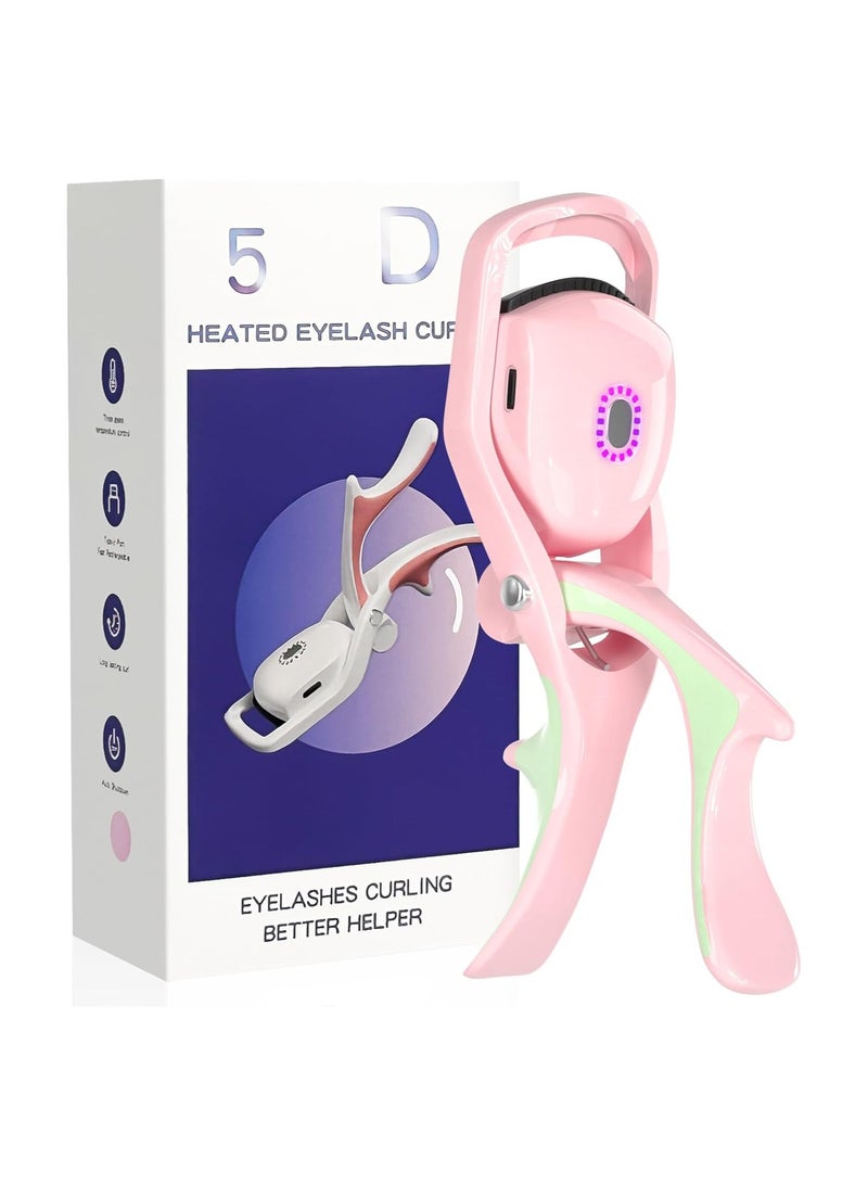 KASTWAVE Heated Eyelash Curlers, Handheld Electric Eyelash Curler Rechargeable, Eyelash Curler Lash Curler Heat Quickly Curling Eyelashes, 3 Heating Modes, Long-Lasting Curls, Pink - Image 1