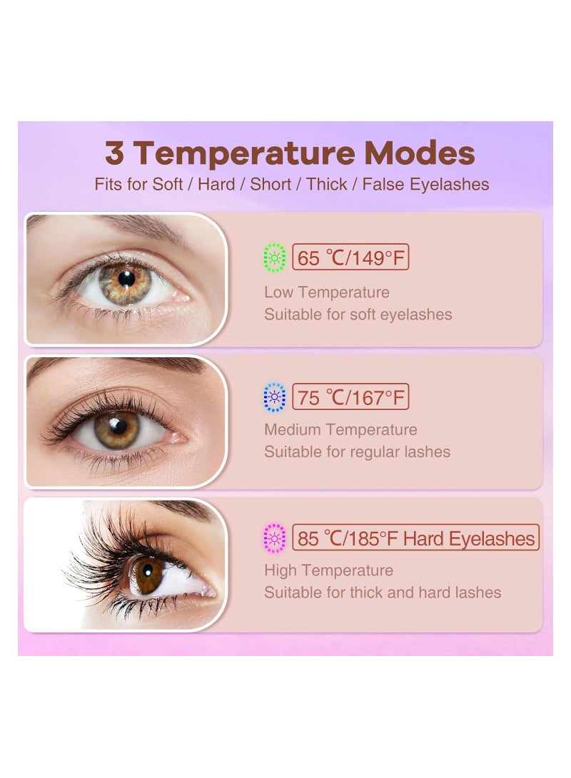 KASTWAVE Heated Eyelash Curlers, Handheld Electric Eyelash Curler Rechargeable, Eyelash Curler Lash Curler Heat Quickly Curling Eyelashes, 3 Heating Modes, Long-Lasting Curls, Pink - Image 2