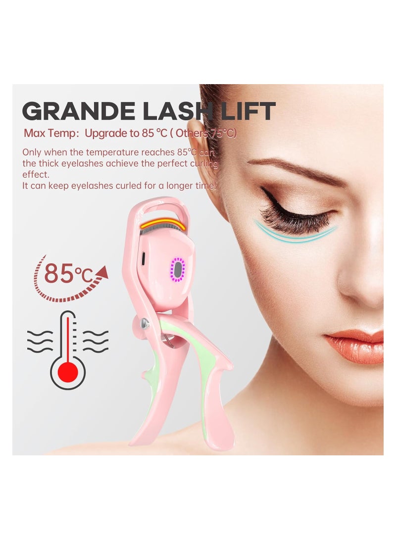 KASTWAVE Heated Eyelash Curlers, Handheld Electric Eyelash Curler Rechargeable, Eyelash Curler Lash Curler Heat Quickly Curling Eyelashes, 3 Heating Modes, Long-Lasting Curls, Pink - Image 3