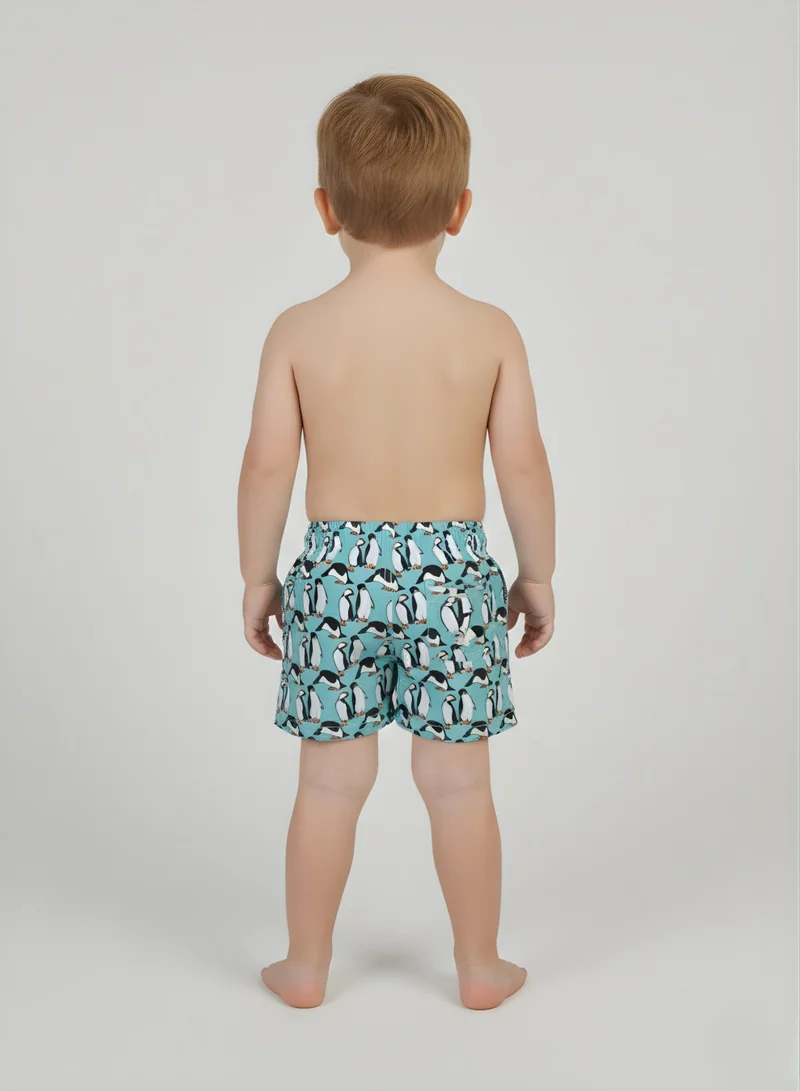 جاست نيتشر شورت سباحة البطاريق الاجتماعية للأولاد