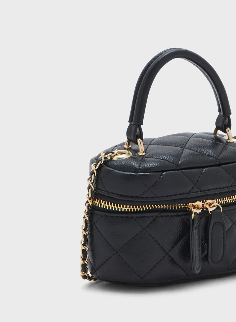ايلا Quilted Double Layer Cosmetic Bag