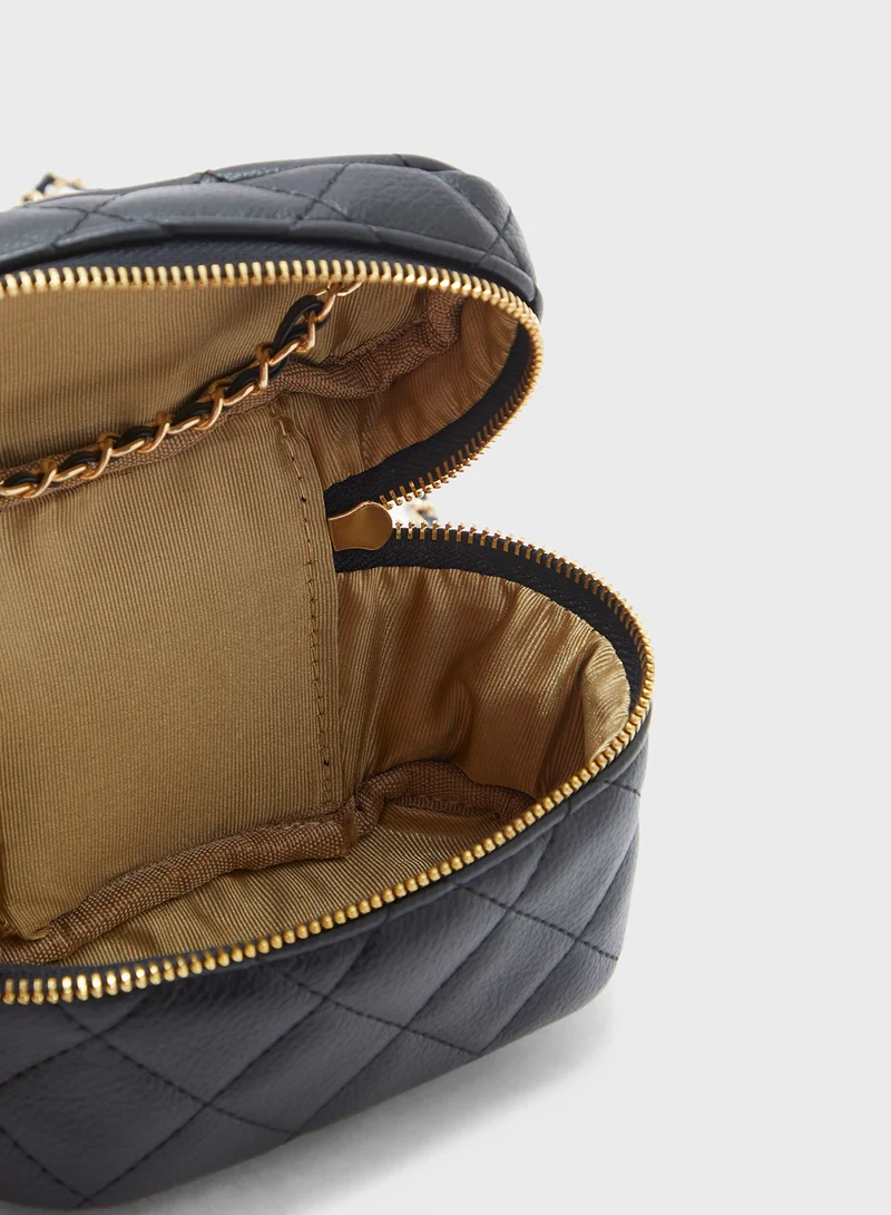 ايلا Quilted Double Layer Cosmetic Bag