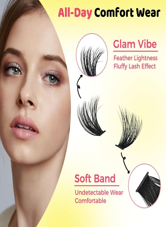 MIKIWI Lash Clusters D Curl Individual Lashes Mixed 9-18mm, Wispy Cluster Eyelash for DIY Lash Extension at Home, Fluffy & Thick Volume Cluster Lashes - Image 2