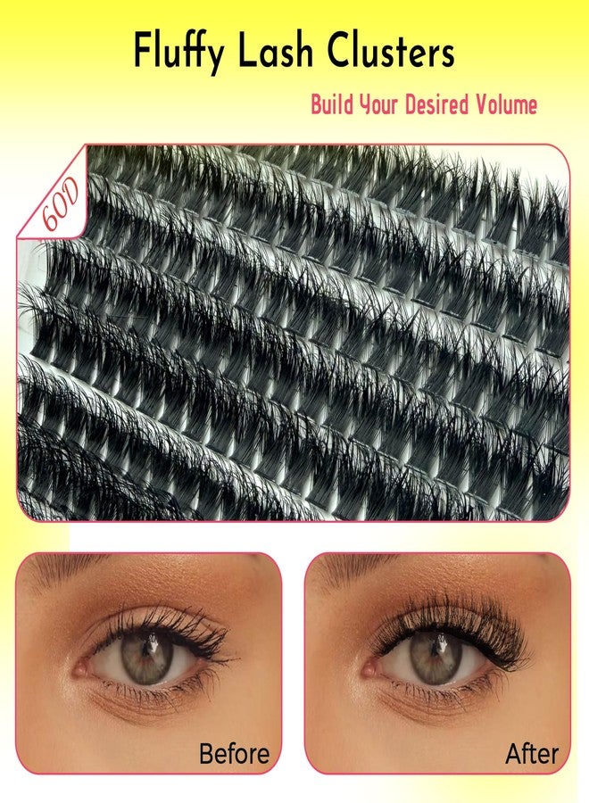 MIKIWI Lash Clusters D Curl Individual Lashes Mixed 9-18mm, Wispy Cluster Eyelash for DIY Lash Extension at Home, Fluffy & Thick Volume Cluster Lashes - Image 3