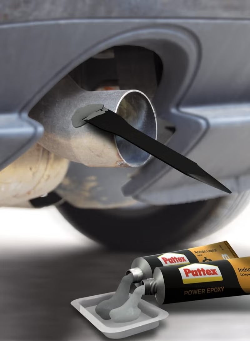 Pattex Power Epoxy Liquid Steel - Heavy Duty Metal Repair Adhesive - Fast Drying & Weather Resistant - 2 x 11 ml Cans (2 Pack) - Image 3