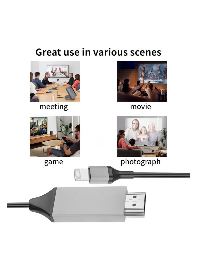 FIRST PRO - Lightning to HDMI AV for iPhone to TV, Compatible with iPad air/pro, Sync Screen Directly on HDTV/Monitor/Projector screen NO Need Power Support IOS11.0 & later - perfect for apple tv - Image 1