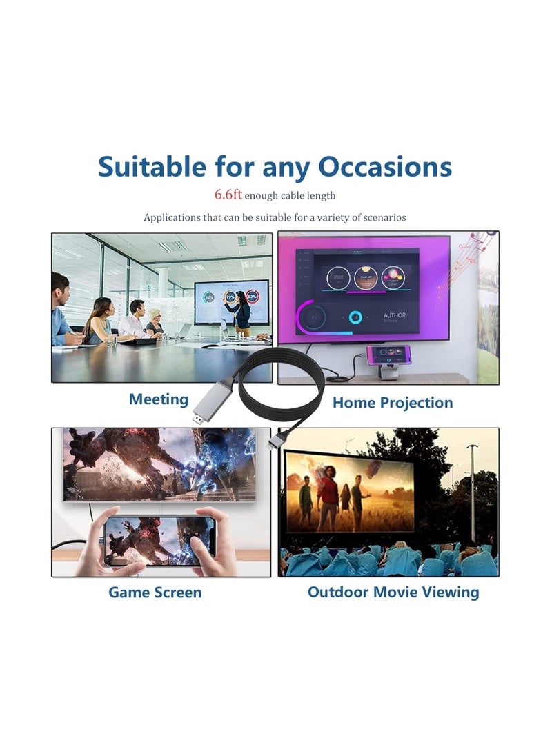 FIRST PRO - Lightning to HDMI AV for iPhone to TV, Compatible with iPad air/pro, Sync Screen Directly on HDTV/Monitor/Projector screen NO Need Power Support IOS11.0 & later - perfect for apple tv - Image 1