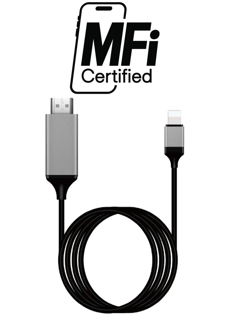FIRST PRO - Lightning to HDMI AV for iPhone to TV, Compatible with iPad air/pro, Sync Screen Directly on HDTV/Monitor/Projector screen NO Need Power Support IOS11.0 & later - perfect for apple tv - Image 1
