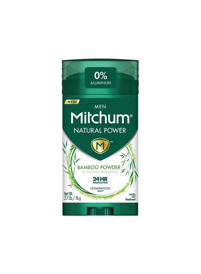 Mitchum MEN Mitchum Natural Power Bamboo Powder for wetness absorption Cedarwood scent- 2.7 oz