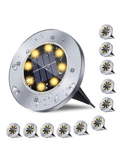 Next Life 12 pcs Warm Solar Ground Lights LED Solar Disc Lights Outdoor Waterproof Underground Lights Solar Garden Lights Landscape Lights for Deck Path Yard Pathway  - Image 1