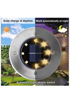 Next Life 12 pcs Warm Solar Ground Lights LED Solar Disc Lights Outdoor Waterproof Underground Lights Solar Garden Lights Landscape Lights for Deck Path Yard Pathway  - Image 3