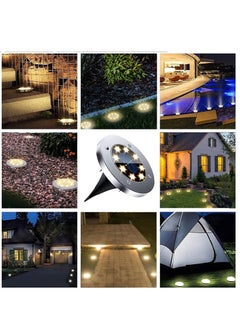 Next Life 12 pcs Warm Solar Ground Lights LED Solar Disc Lights Outdoor Waterproof Underground Lights Solar Garden Lights Landscape Lights for Deck Path Yard Pathway  - Image 4