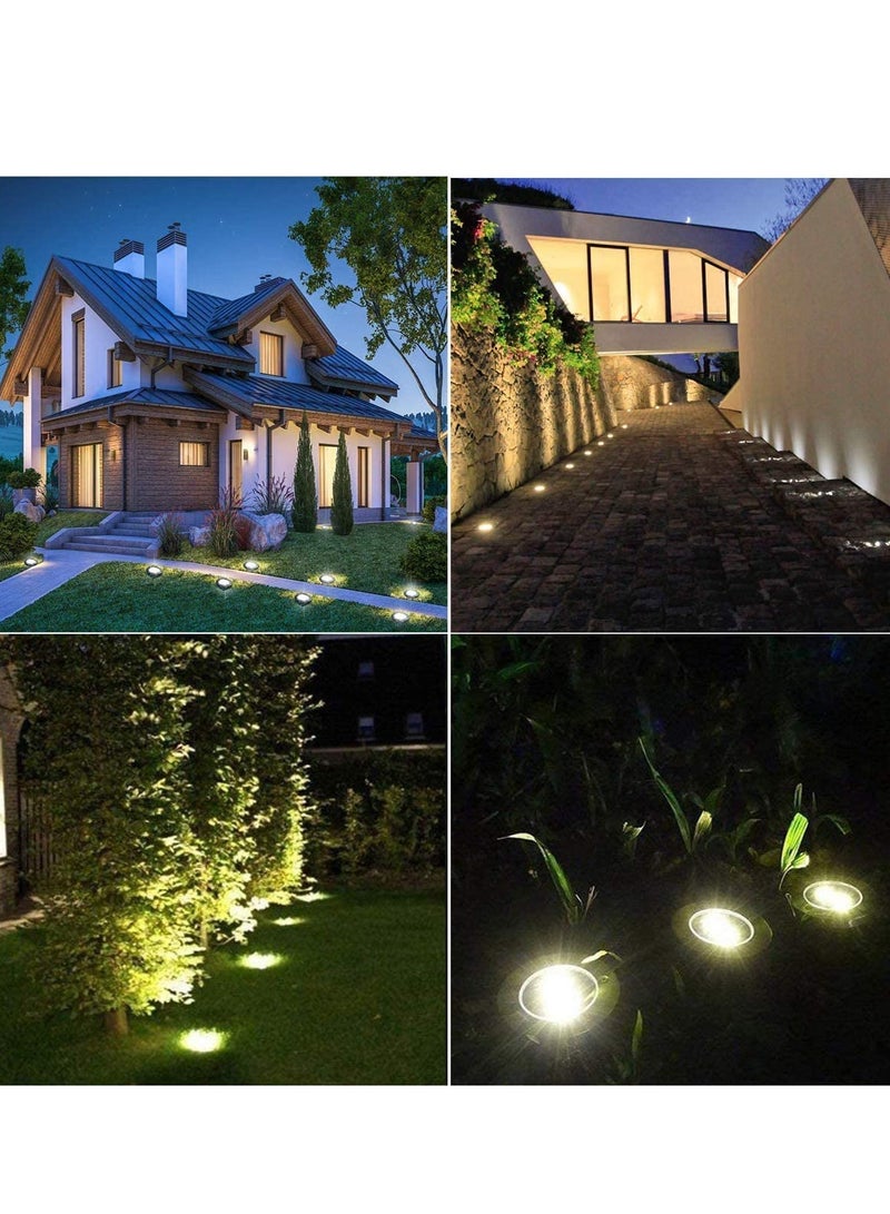 Next Life 12 pcs Warm Solar Ground Lights LED Solar Disc Lights Outdoor Waterproof Underground Lights Solar Garden Lights Landscape Lights for Deck Path Yard Pathway - Image 5