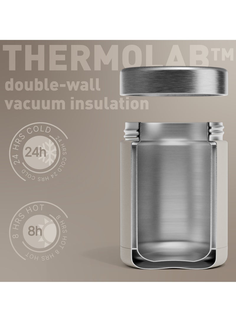 BEOLA 450ml Food Jar Lunch Box Thermos Stainless Steel Double Wall Insulated Travel Food Flask for Kids and Adults, 15oz (Sand Dune)  - Image 3