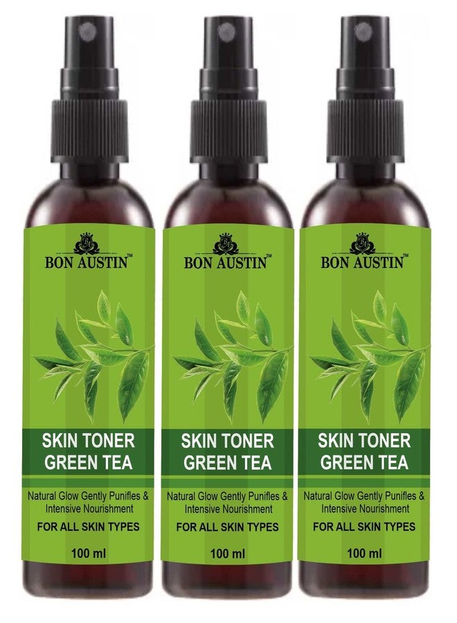 Bon Austin Green Tea Face Toner for Radiant Glow Skin Toner with Tightening Toner for Men & Women Pack of 3 of 100 ML - Image 1