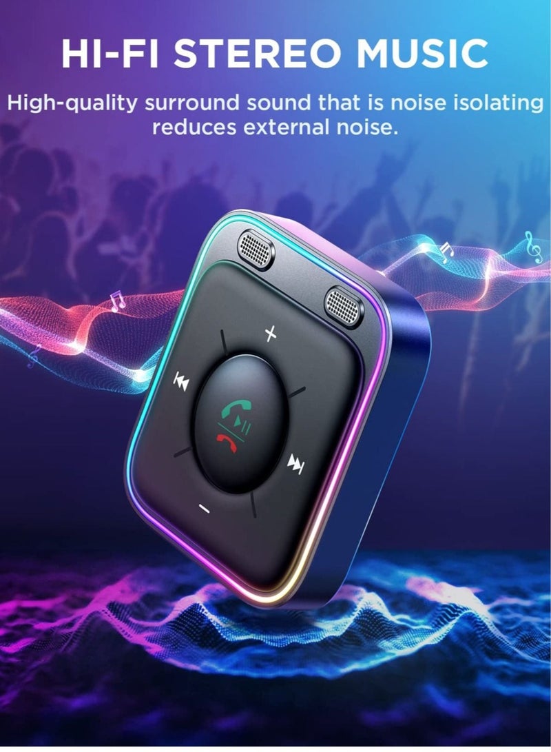 Captaintech AUX Bluetooth Car Kit, Bluetooth 5.3 Car Adapter with Dual Mics and Noise Cancellation, with Plug-and-Play and Noise Filter for Hands-Free Calls and Stereo Audio - Image 2